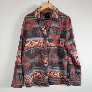 Mountain and Isles Aztec Southwestern Button‎ Up Flannel Shacket Jacket Medium